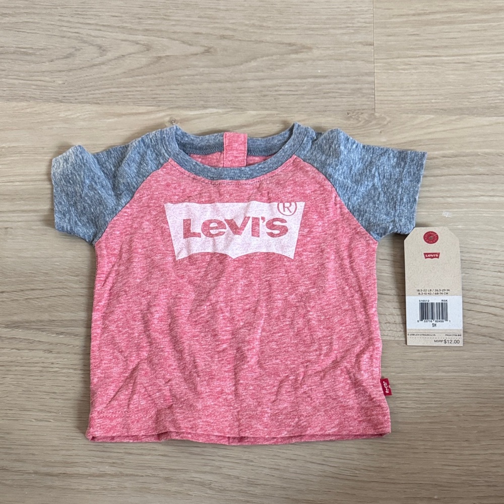 Levi's Kids Red and Gray Logo Tee